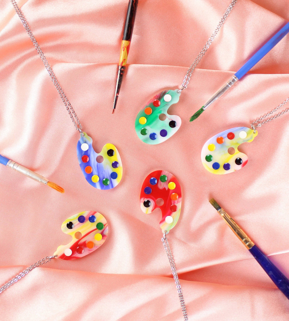 This Is An Art Palette Necklace - Sour Cherry