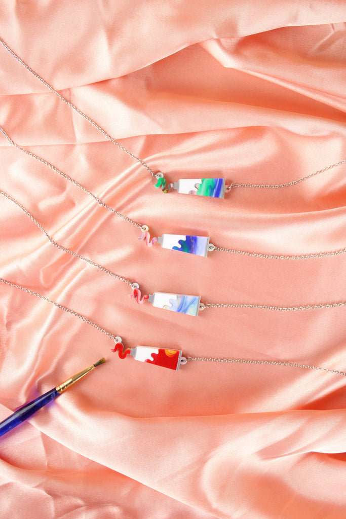 This Is An Art Paint Tube Necklace - Sour Cherry