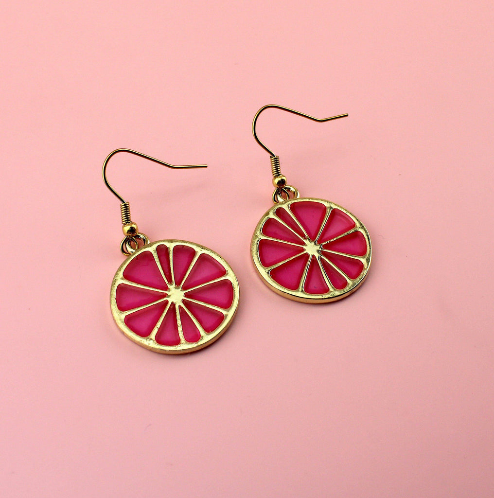Pink Grapefruit Earrings - Sour Cherry