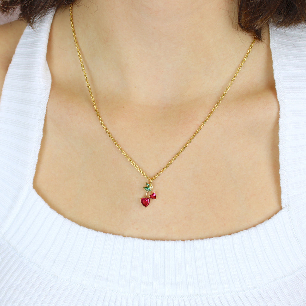 Model wearing Cherry Sweet Necklace