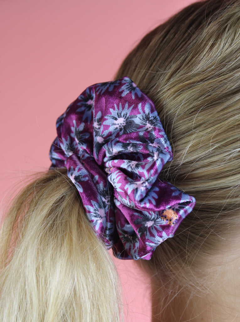 Purple Bloom Scrunchie - Sour Cherry