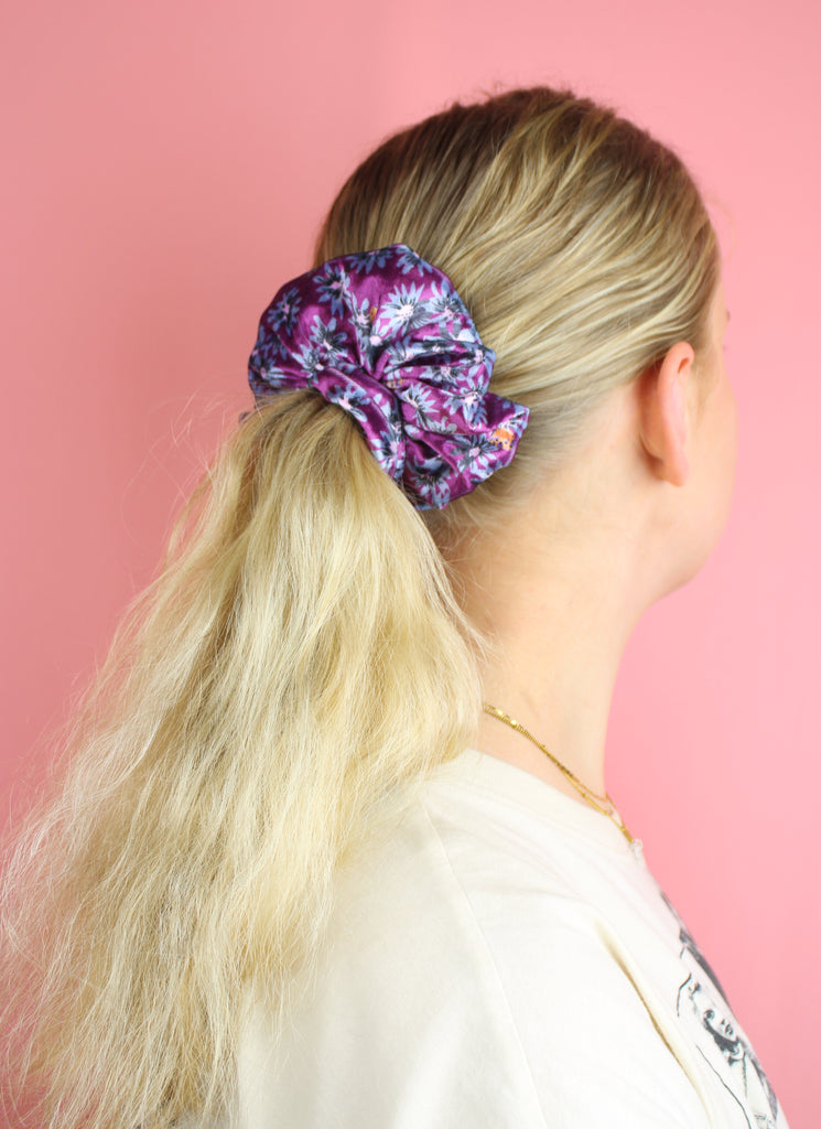 Purple Bloom Scrunchie - Sour Cherry