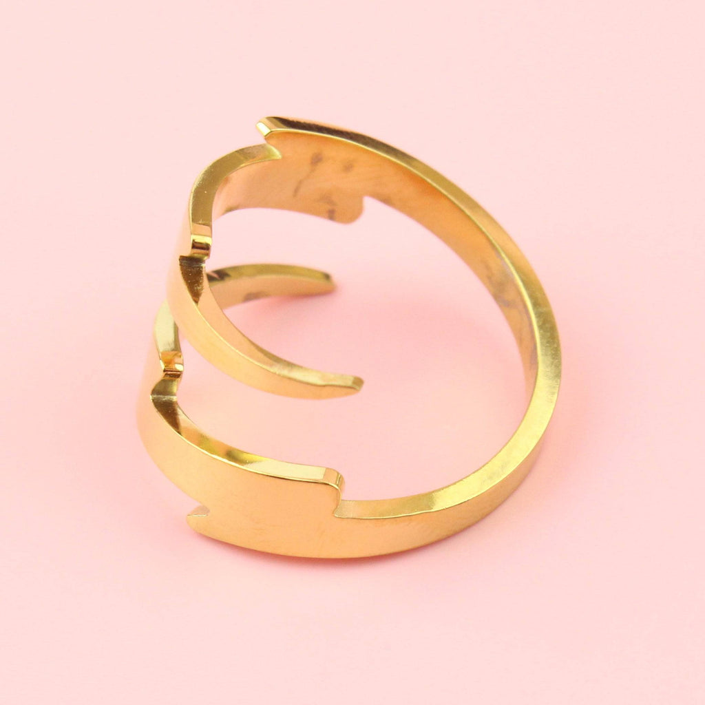 Lightning Bolt Ring (Gold Plated) - Sour Cherry