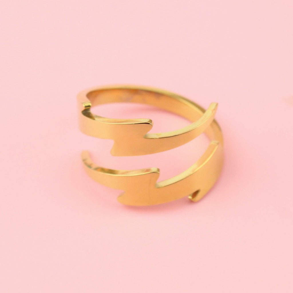 Lightning Bolt Ring (Gold Plated) - Sour Cherry