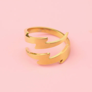 Lightning Bolt Ring (Gold Plated) - Sour Cherry