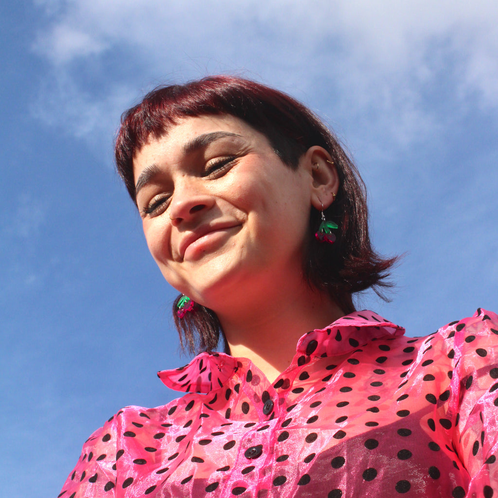 Cherry Love Earrings (Transparent Pink) - Sour Cherry