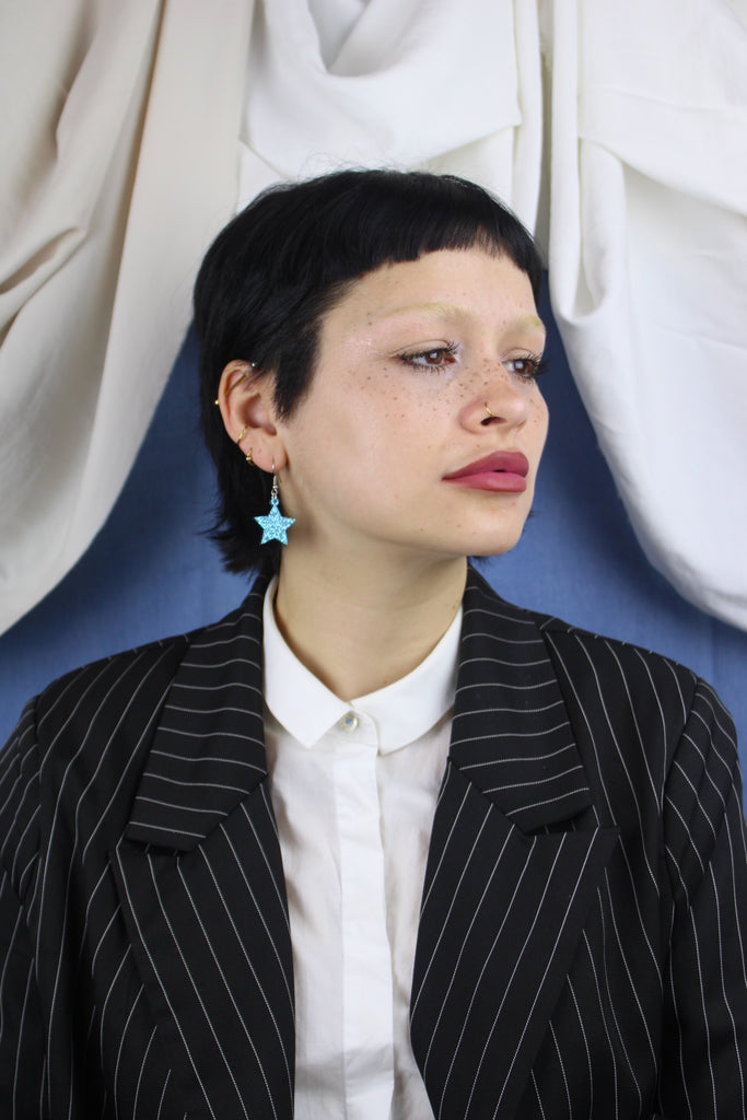 All That Glitters Blue Star Earrings - Sour Cherry