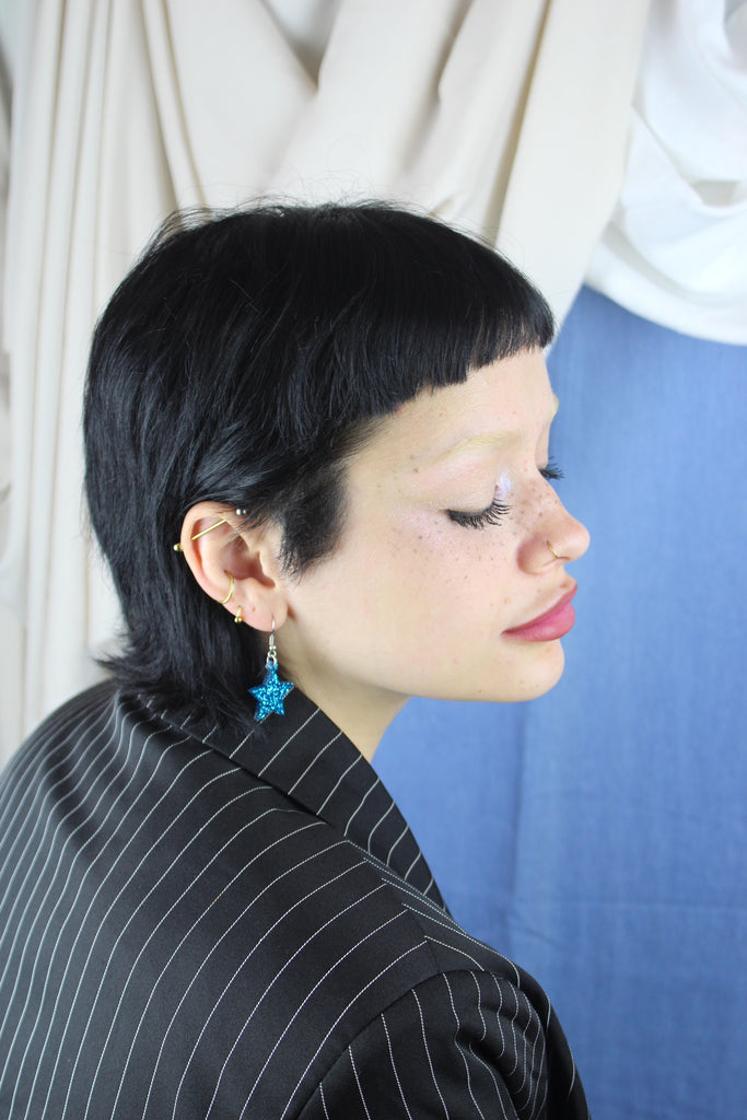 All That Glitters Blue Star Earrings - Sour Cherry