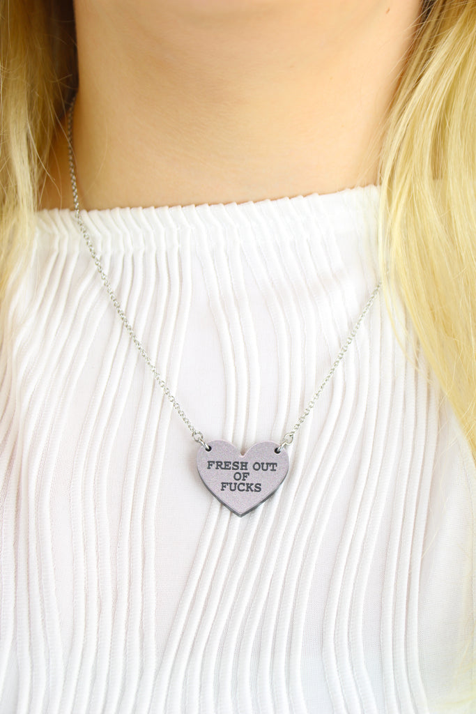 Fresh Out of Fucks Necklace - Sour Cherry