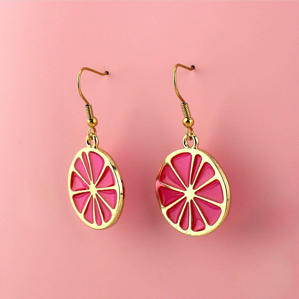 Pink Grapefruit Earrings - Sour Cherry
