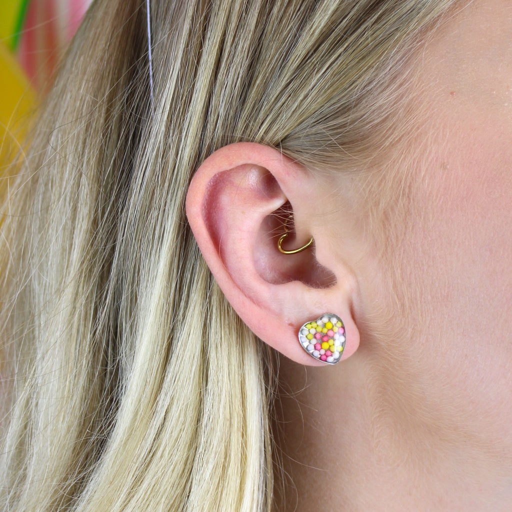 Hundreds and Thousands Sprinkle Earrings - Sour Cherry