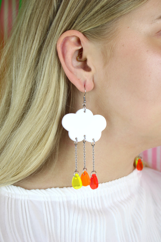 UV Acid Rain Earrings - Sour Cherry