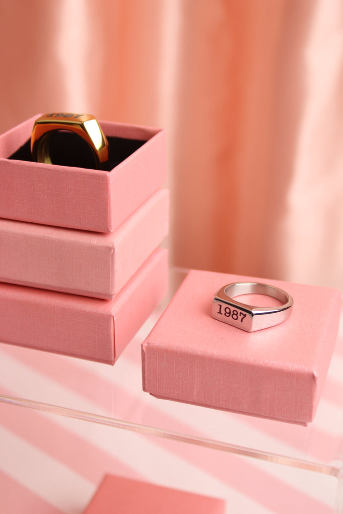 Customisable Birth Year Ring - Sour Cherry