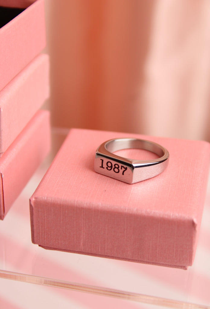 Customisable Birth Year Ring - Sour Cherry