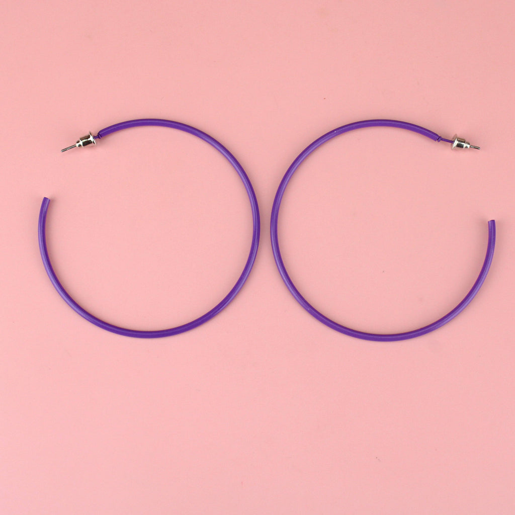 Purple Hoop Earrings - Sour Cherry