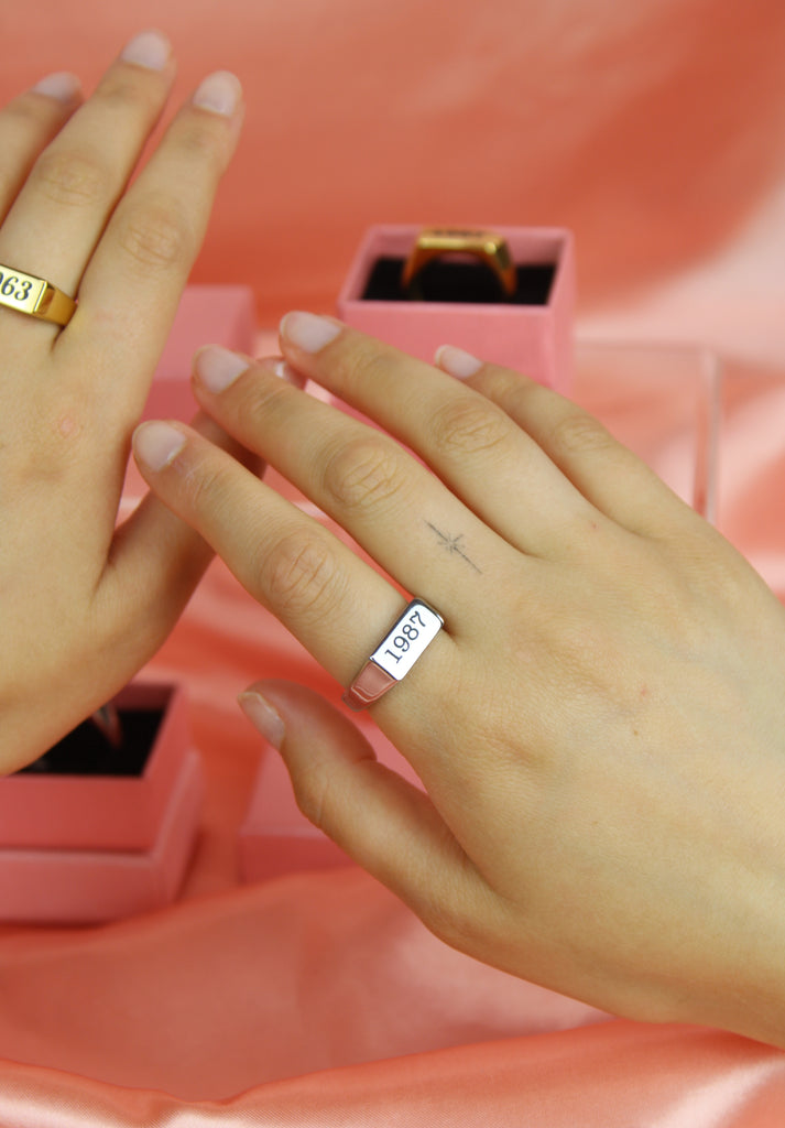 Customisable Birth Year Ring - Sour Cherry