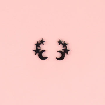 Night Sky Stud Earrings - Black - Sour Cherry