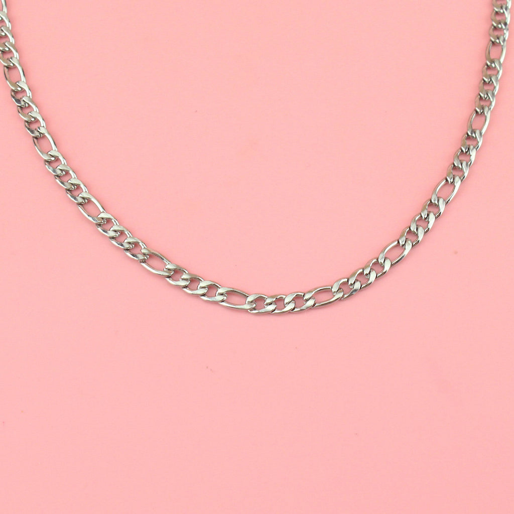 20 Inch Figaro Chain Necklace (Stainless Steel) - Sour Cherry