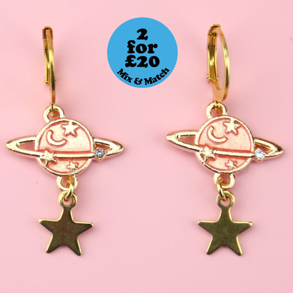 Peach Milky Way Hoop Earrings - Sour Cherry