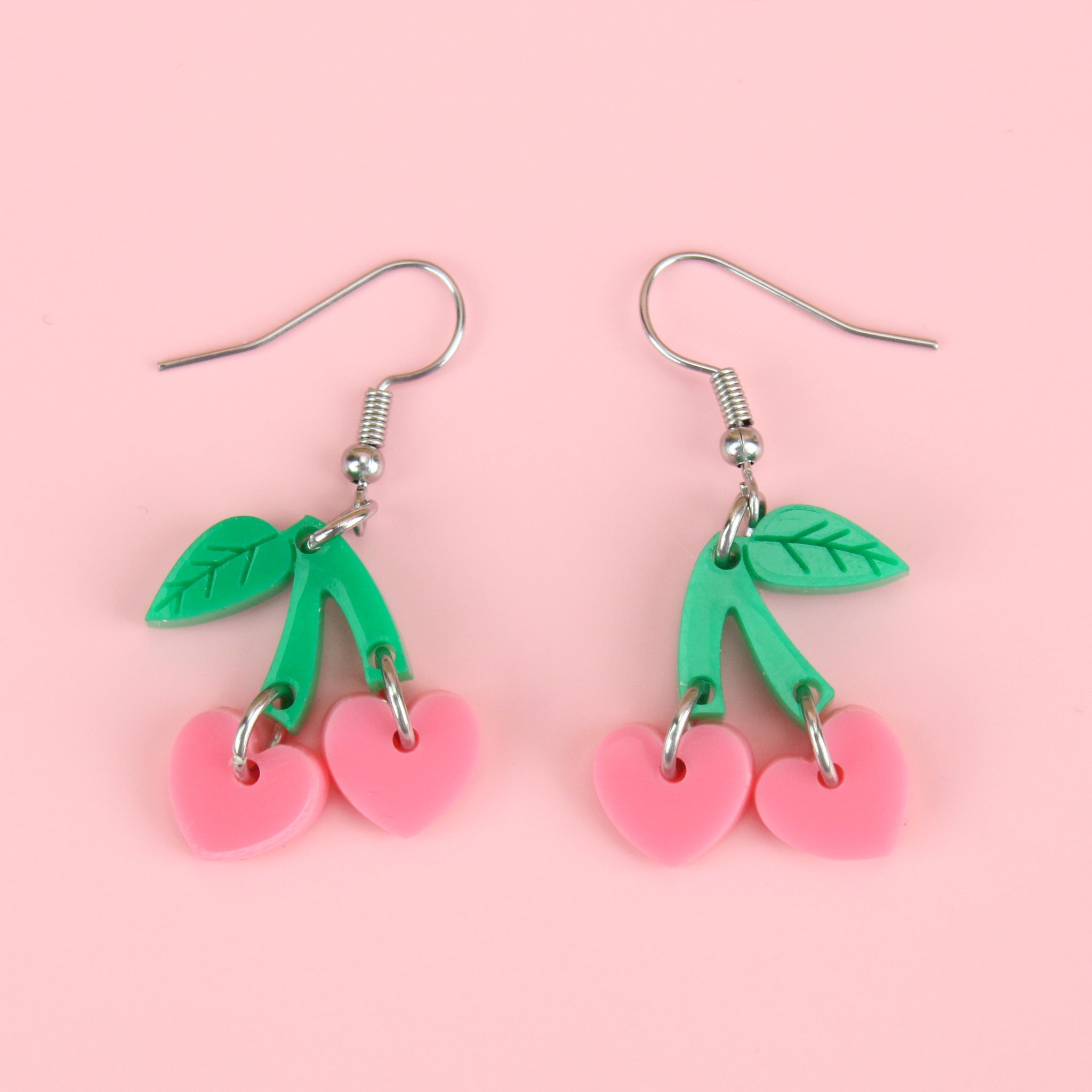 Cherry Love Earrings Opaque Pink