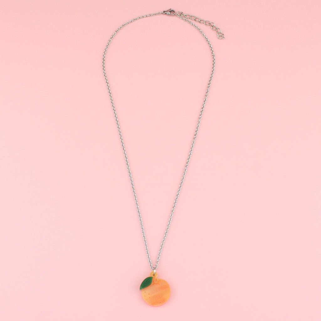Peel The Love Orange Pendant Necklace - Sour Cherry