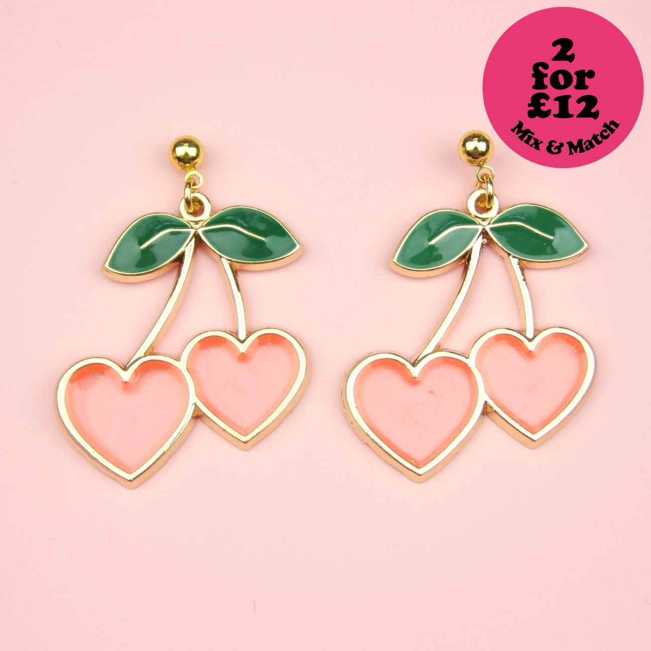 I Heart Cherries Earrings - Sour Cherry