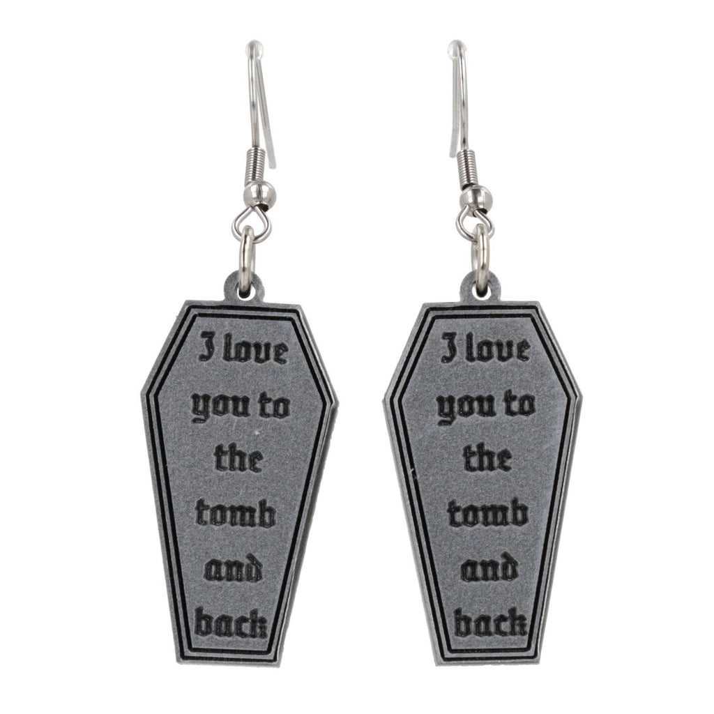 I Love You To The Tomb And Back Earrings - Sour Cherry