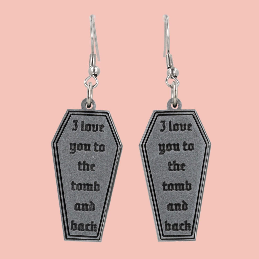 I Love You To The Tomb And Back Earrings - Sour Cherry
