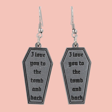I Love You To The Tomb And Back Earrings - Sour Cherry