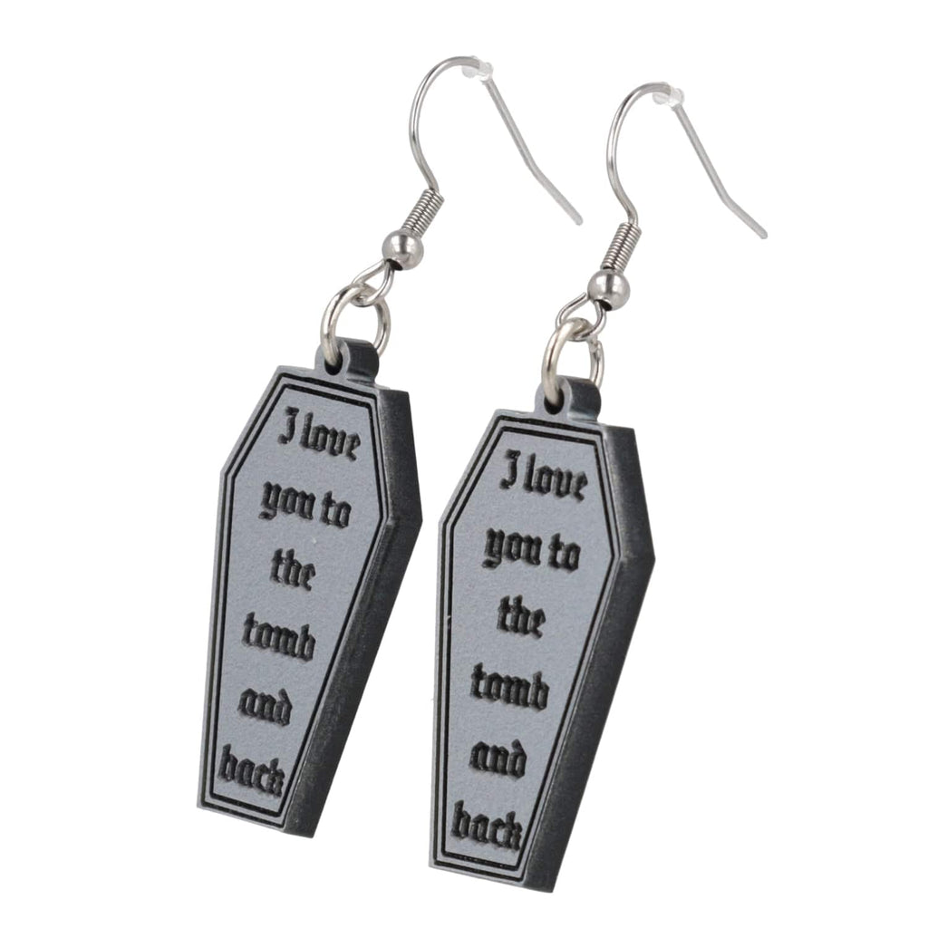 I Love You To The Tomb And Back Earrings - Sour Cherry