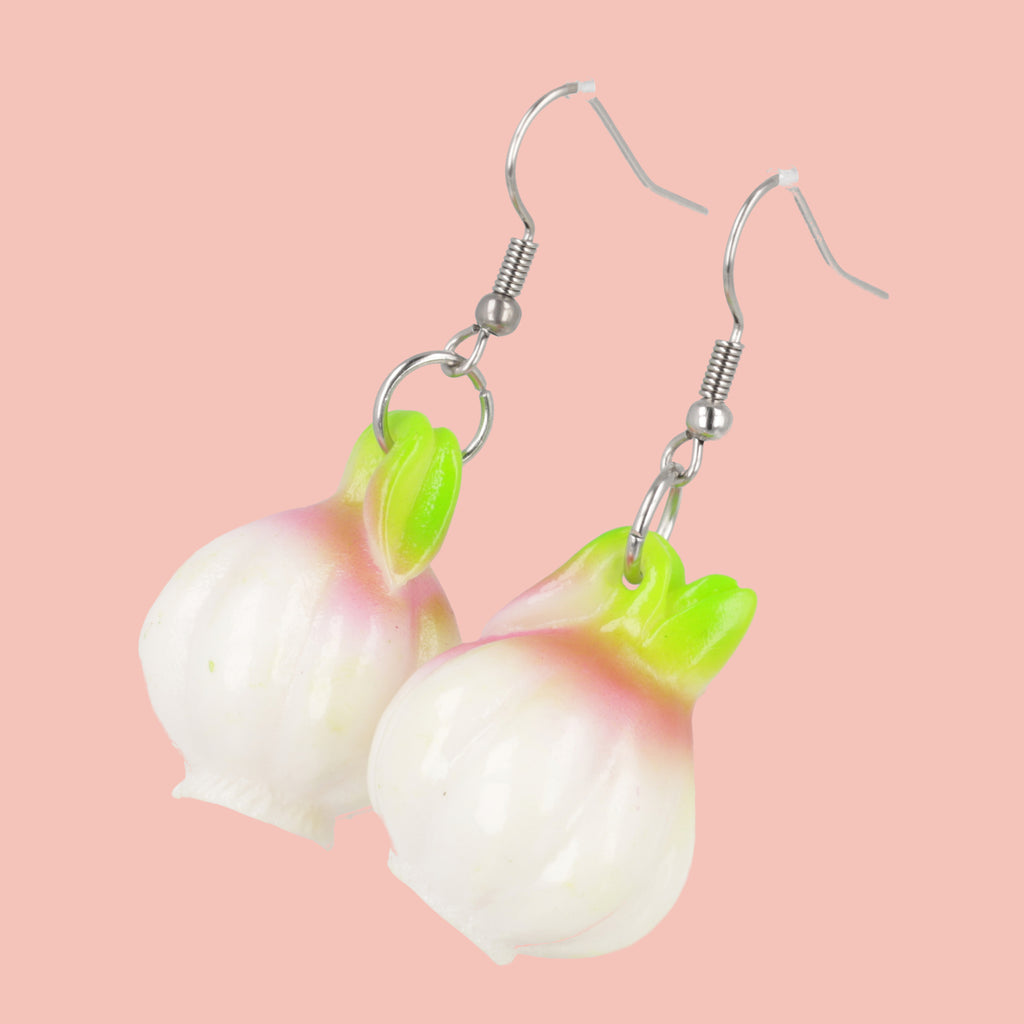 I'm a Garlic Girl Earrings - Sour Cherry
