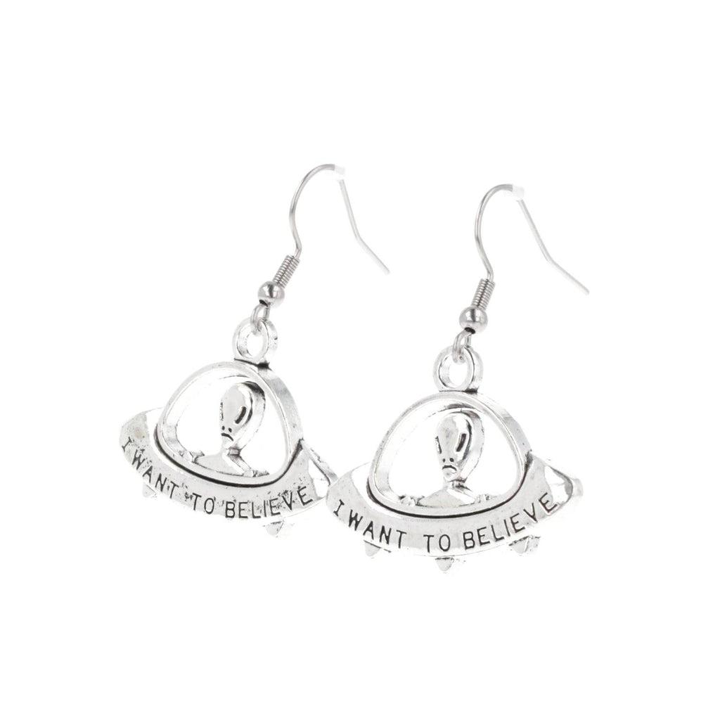 I Want To Believe UFO Earrings - Sour Cherry