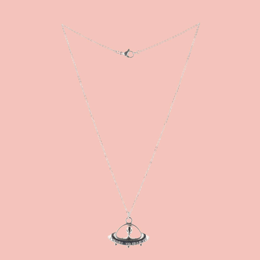 I Want To Believe UFO Necklace - Sour Cherry