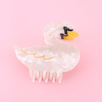 Acrylic swan claw clip
