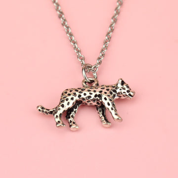 3D Leopard Charm on a stainless steel chain