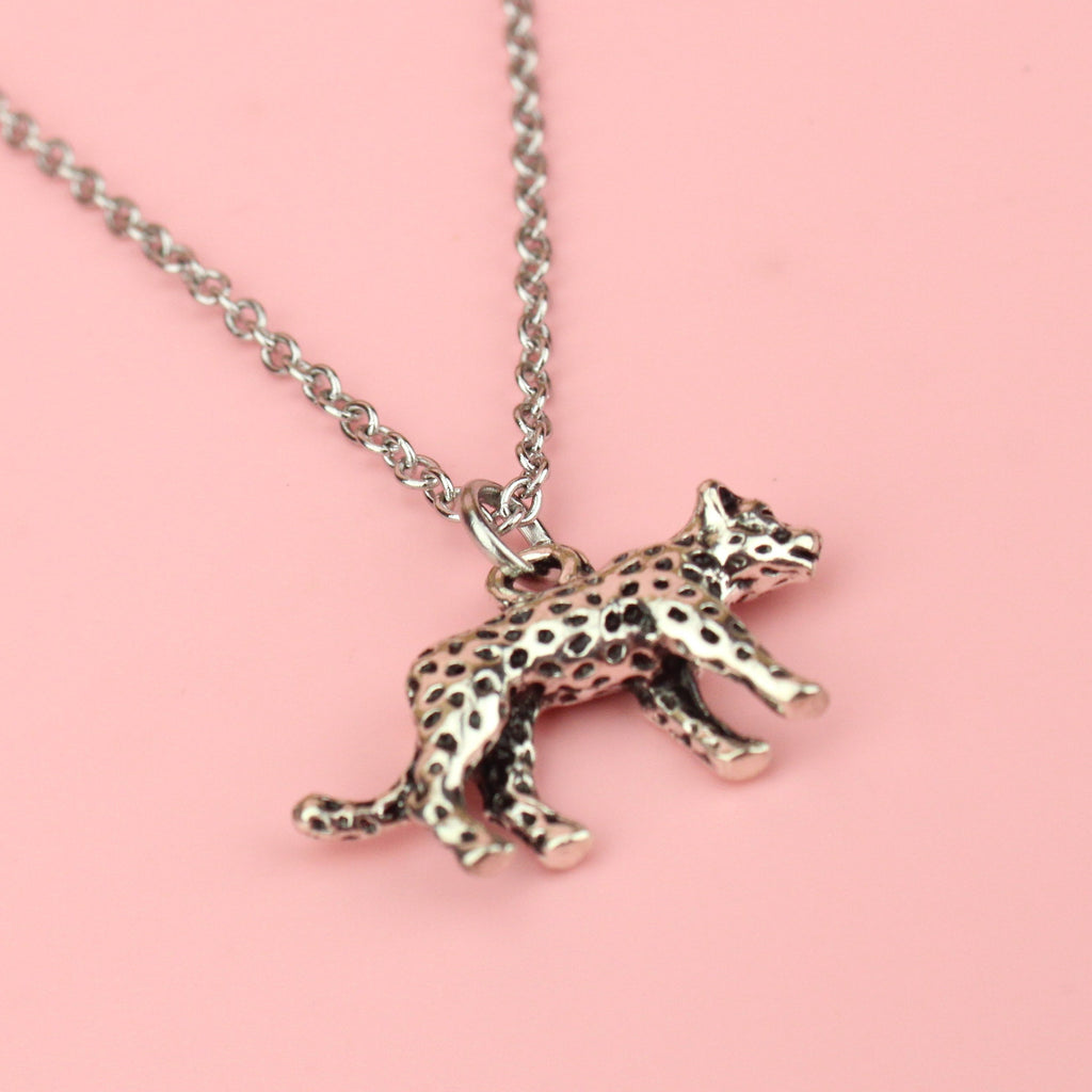 3D Leopard Charm on a stainless steel chain