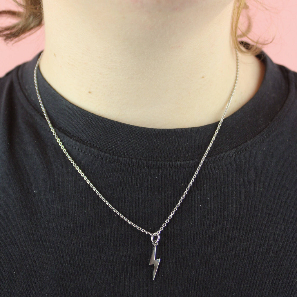 Lightning Bolt Necklace - Sour Cherry