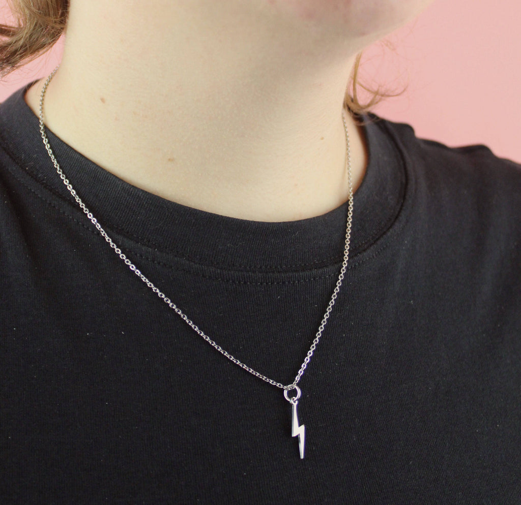 Lightning Bolt Necklace - Sour Cherry