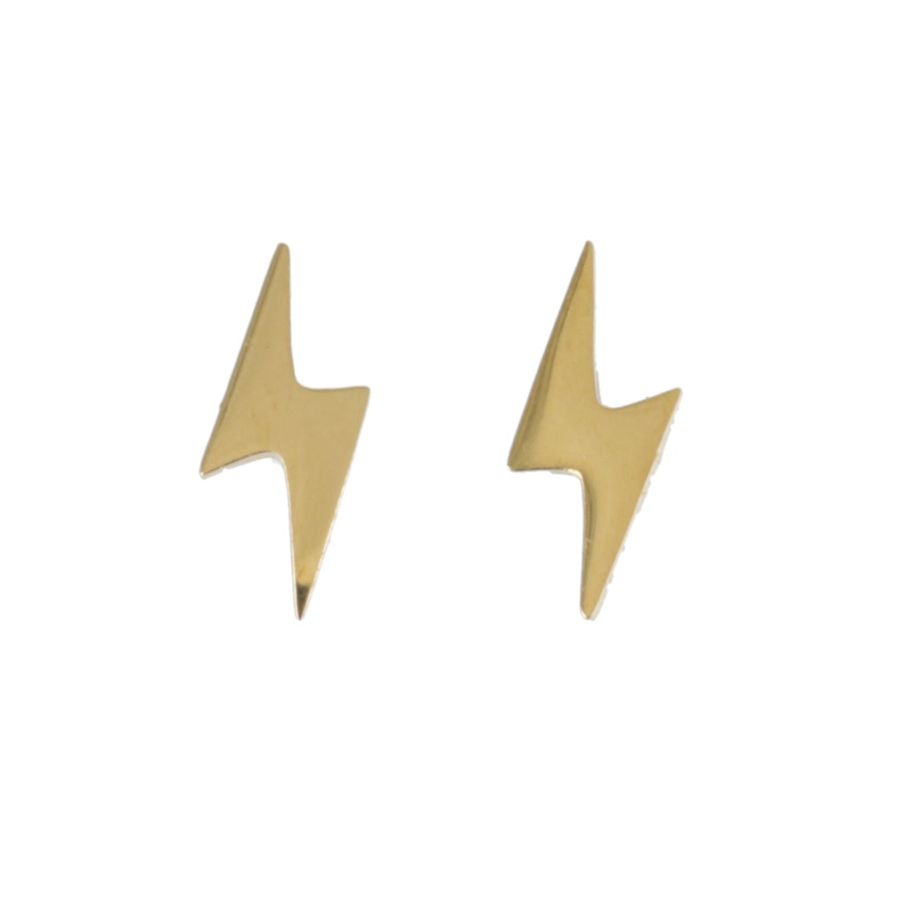 Lightning Stud Earrings (Gold Plated) - Sour Cherry