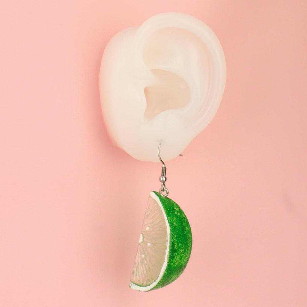 Ear wearing the Lime of Your Life Earrings