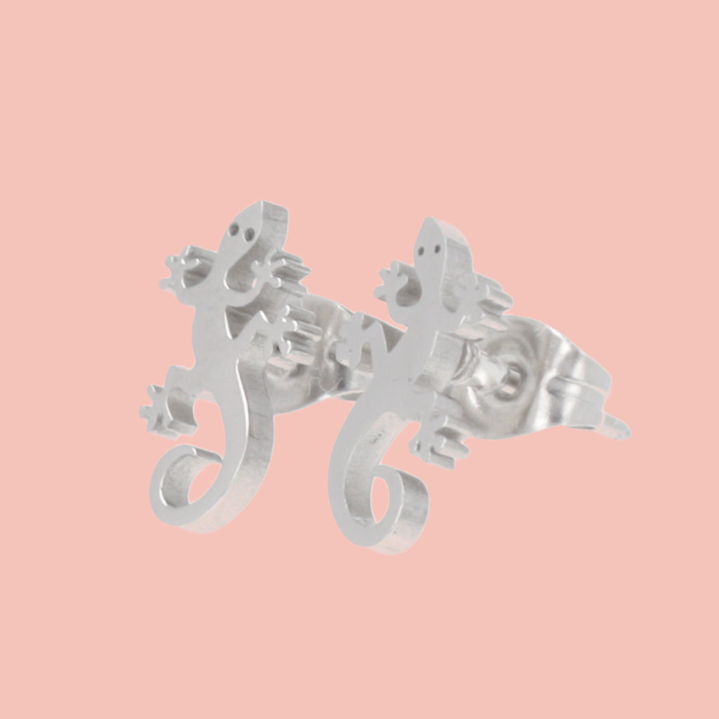 Stainless steel Lizard shaped stud earrings