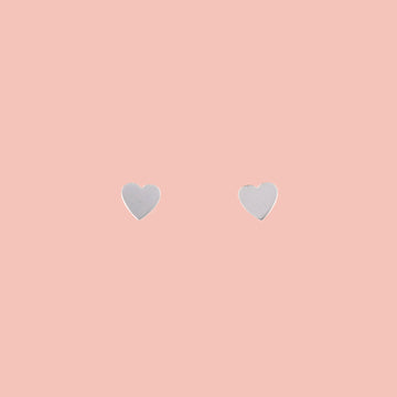 Mini stainless steel heart stud earrings