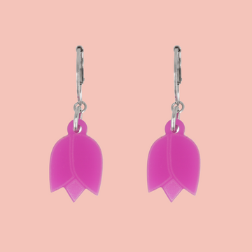 Purple Tulip Huggie Hoop Earrings - Sour Cherry