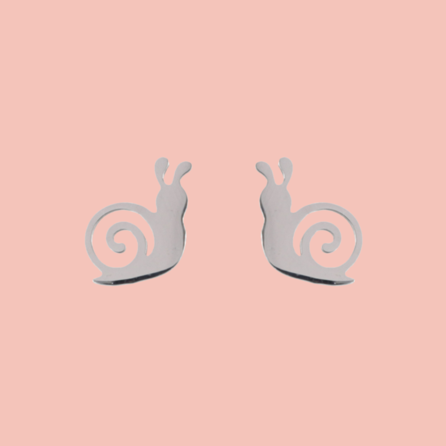Snail Stud Earrings - Sour Cherry