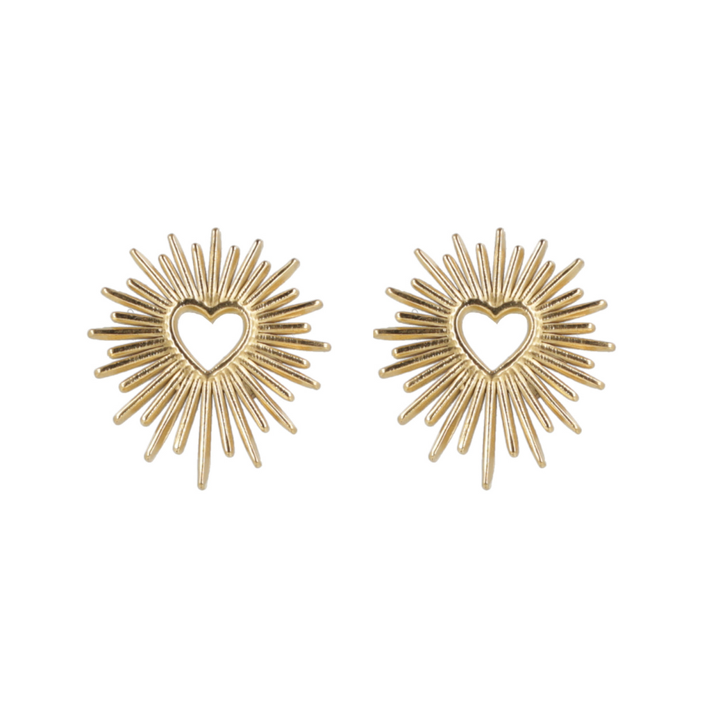 Sacré Coeur Stud Earrings (Gold Plated) - Sour Cherry