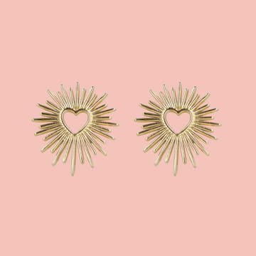 Sacré Coeur Stud Earrings (Gold Plated) - Sour Cherry