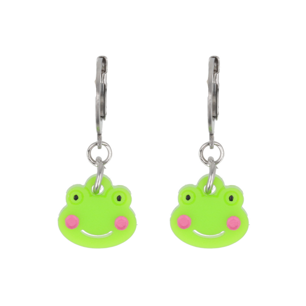 Happy Frogs Huggie Hoop Earrings - Sour Cherry