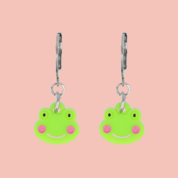 Happy Frogs Huggie Hoop Earrings - Sour Cherry