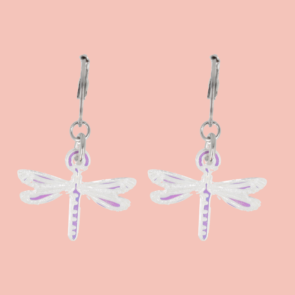 Sparx Dragonfly Huggie Hoop Earrings - Sour Cherry