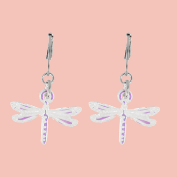 Sparx Dragonfly Huggie Hoop Earrings - Sour Cherry